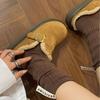 AMUSIIVE Women's Breathable Retro Pleated Cotton Mid-Tube and Knee-High Socks for Spring and Autumn