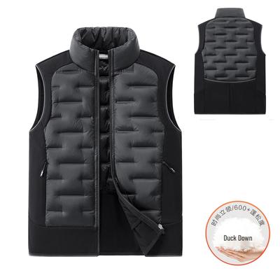 Herren Patchwork Stehkragen Daunenweste - Warm, Leicht & Vielseitig für Herbst-Winter