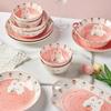 Ceramic Rice Bowl Home Eating Bowl Strawberry Rabbit Small Bowl Plate 5 Inch Tableware Cute Salad