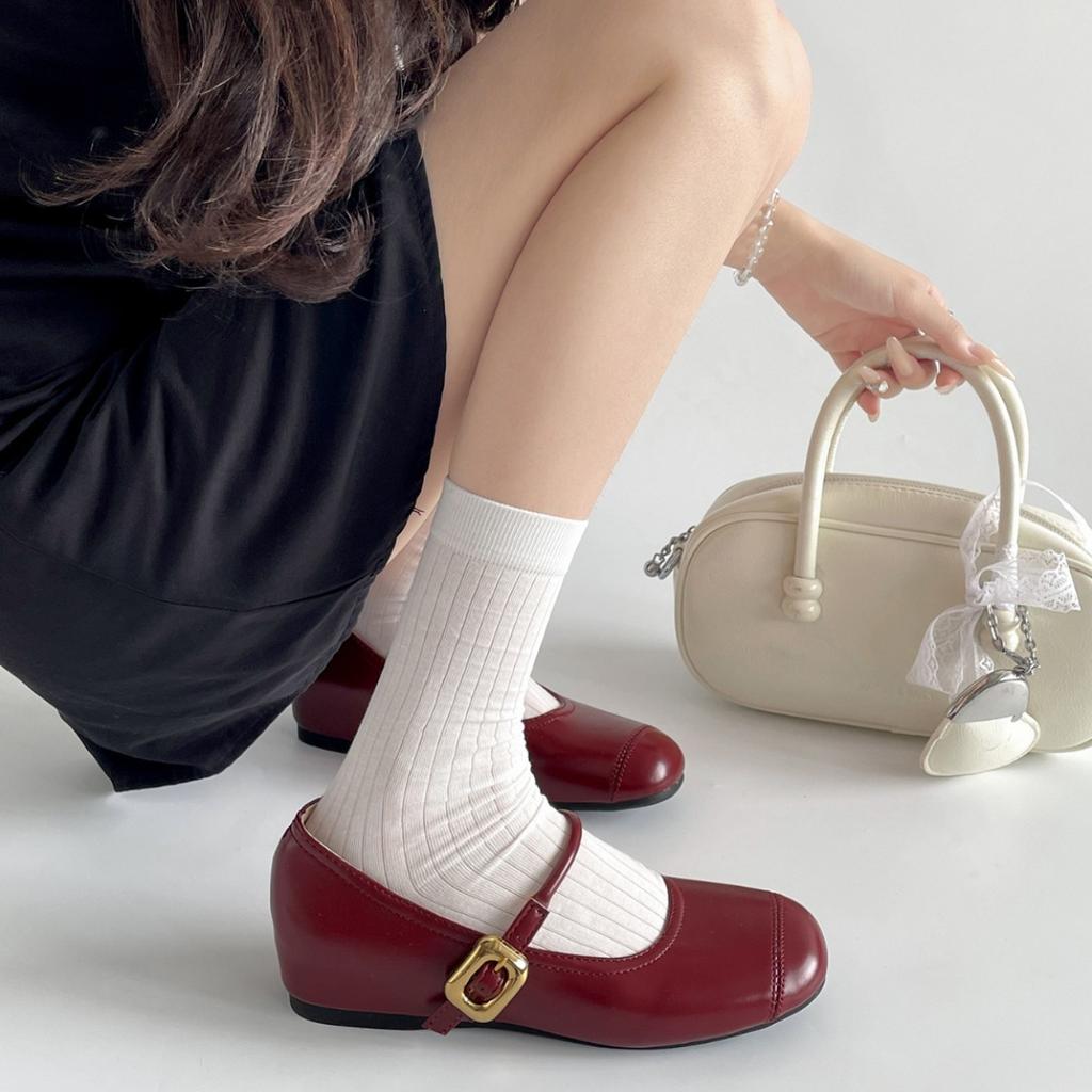 Silver retro round head inner height increase light mouth flat sole single shoes women's summer 2025 new versatile soft sole Mary Jane shoes