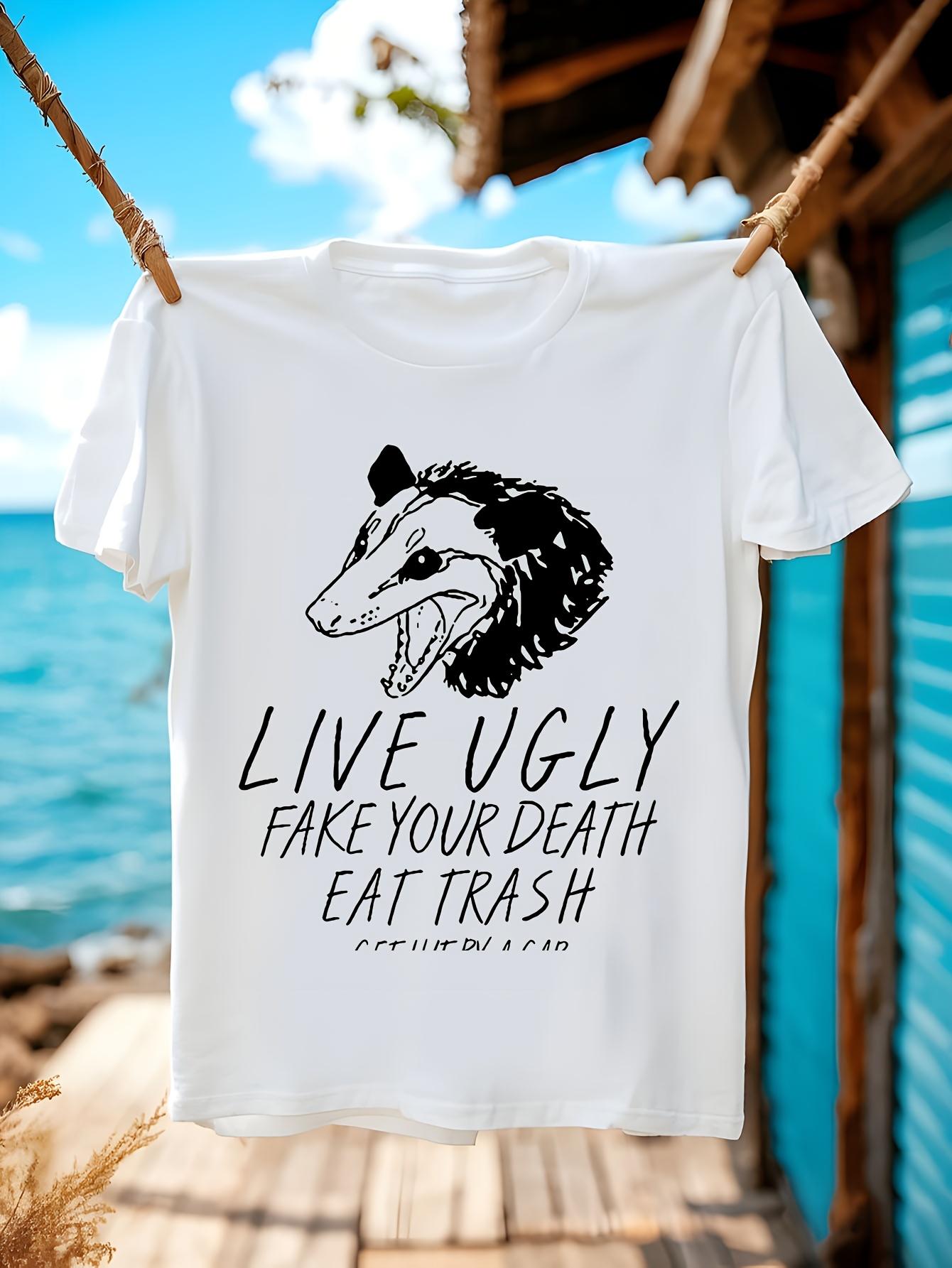 Funny Tshirt Funny Graphic Tshirt - Live Ugly Fake Your D... XXXL
