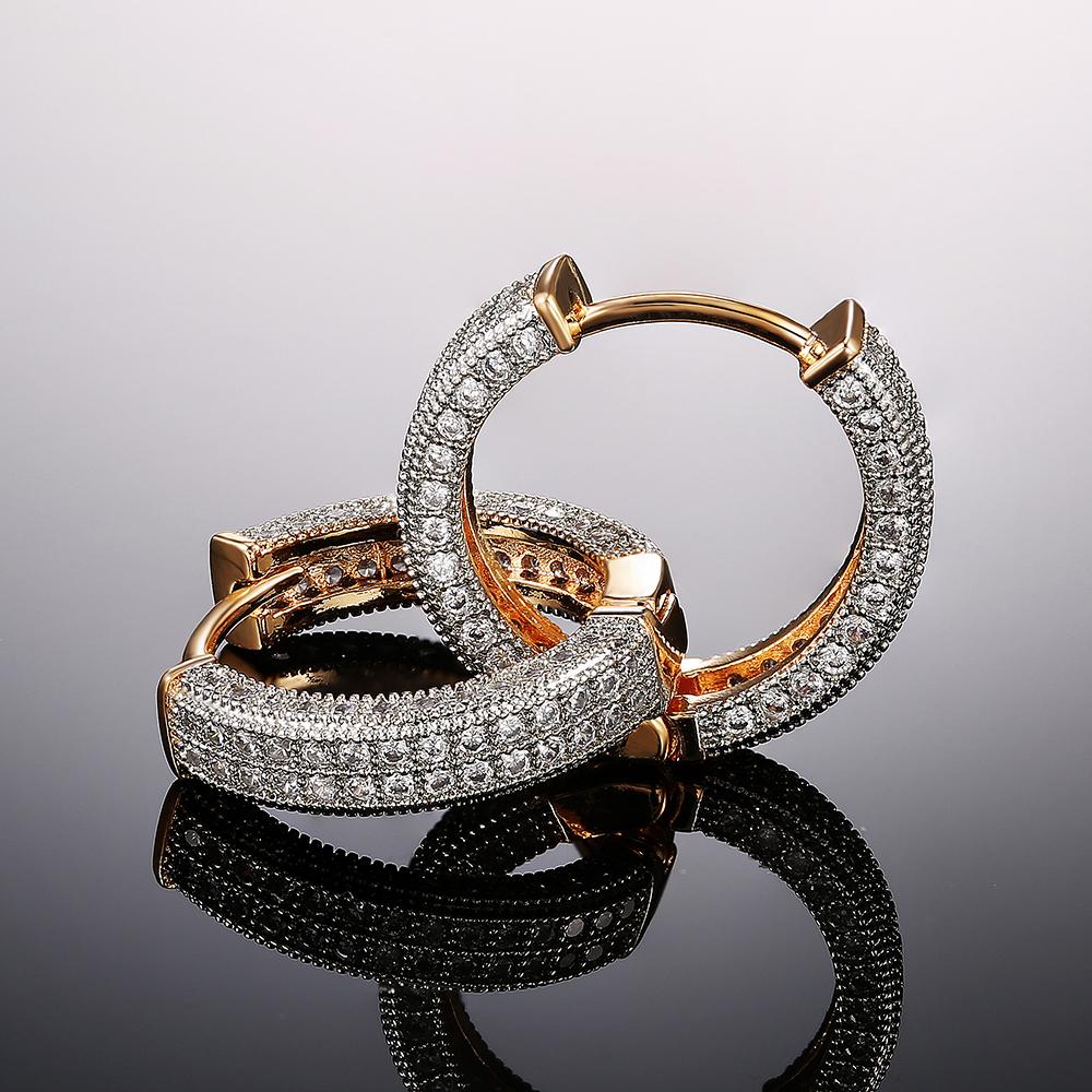 CAOSHI Mode Luxus Damen Creolen Eingesetzt Voll Glänzend Winzige Zirkonia Schmuck für Hochzeit Verlobungsparty Jubiläum Bestes Geschenk
