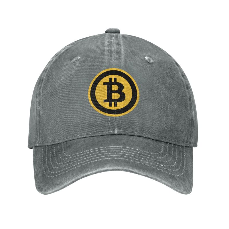 Bitcoin Logo Baseball Cap Hiking Fishing Washed Sun Visor Trucker Hat Men Women Outdoor Travel Cotton Baseball Caps Dropshipping