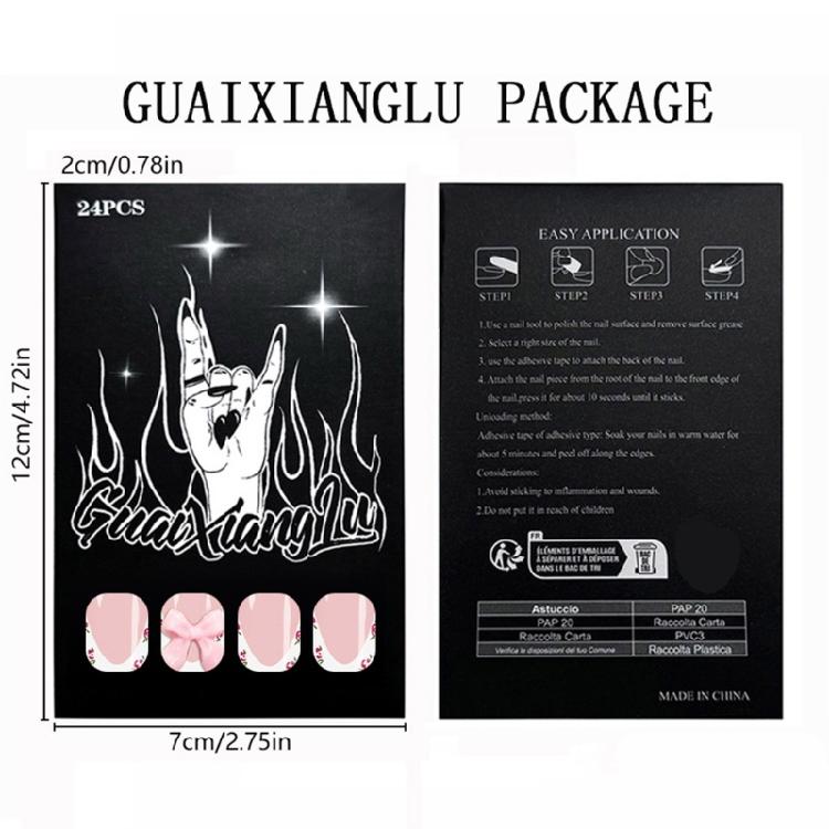 24 Uds. Uñas Artificiales de Presión Medias Patrones Elegantes de Tulipanes Uñas Falsas Cómodas para el Uso Diario Material ABS