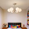 Bauhaus Minimalist French Cream Glass Pendant Light for Bedroom and Dining Room, Italian Luxury Magic Bean Living Room Fixture