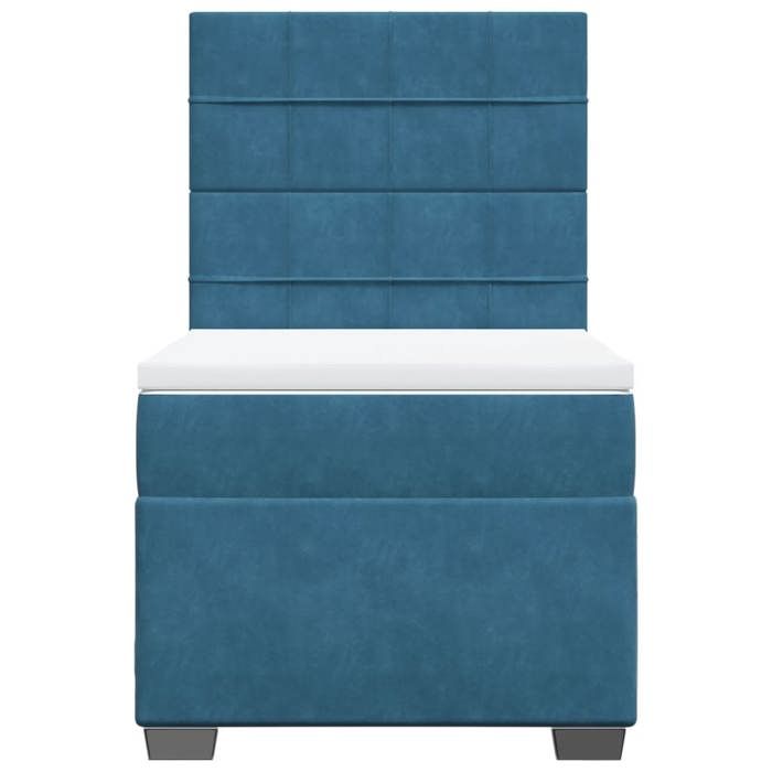 Maison Exclusive - Sommier à lattes de lit avec matelas bleu 90x190 cm velours
