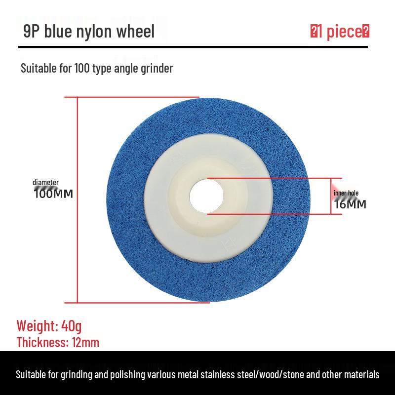 Nylon Fiber Polishing Wheel for Angle Grinder - Metal Grinding, Rust Removal, Stainless Steel and Wire Drawing Disc