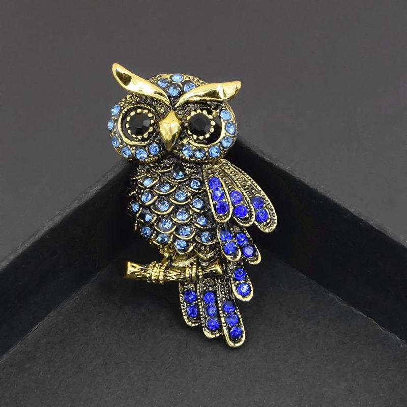 Stylish Rhinestone Owl Brooch - Cute Lapel Pin for Clothing Accessories