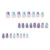 24 Pieces Wearing Nail Removable Nail Art Piece French Gradual Change Flash Diamond Fake Nail Nail Nail Art Sticker