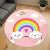 1pc Rainbow Cloud Round Chair Mat Area Rug - Non-Slip, Floor Mat for Office, Bedroom, and Indoor Decor C1125383