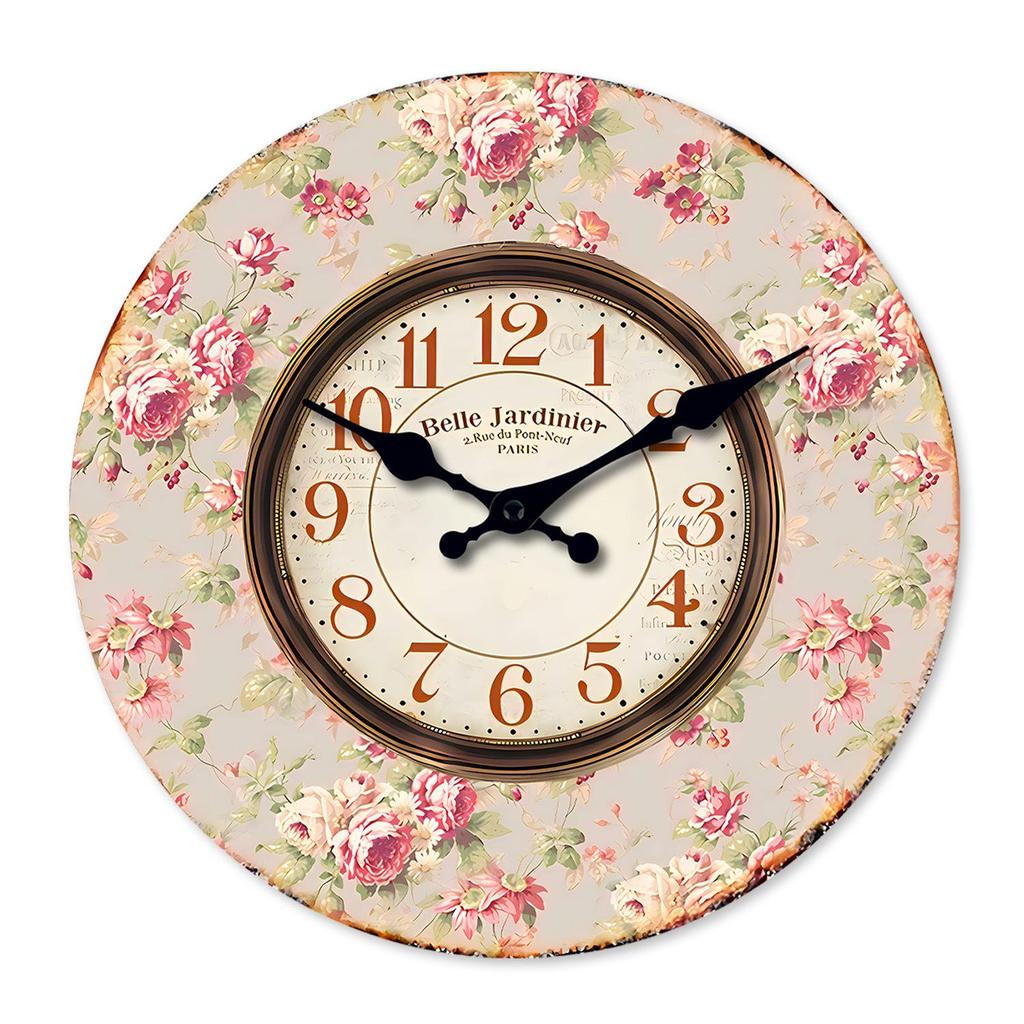 14" Retro Wooden Silent Wall Clock - Personalized Cool MDF Décor