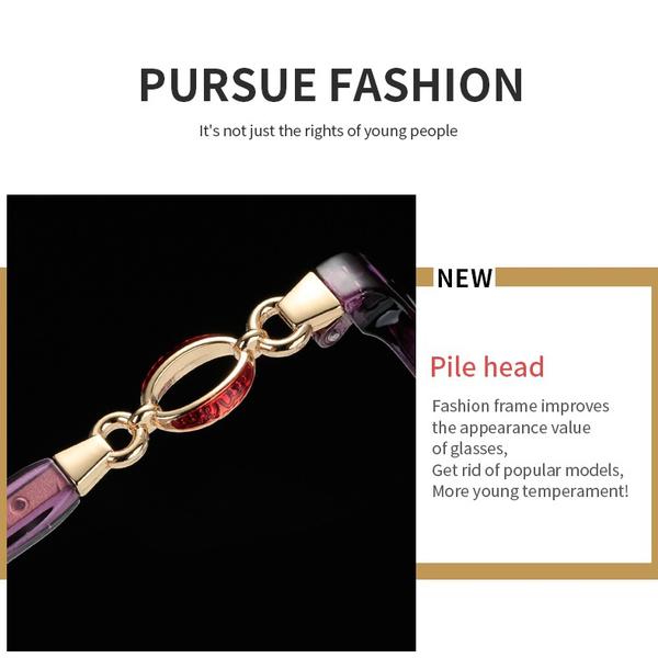 Fashion Progressive Multifocal Reading Glasses Women Anti-blue Light Eyeglasses Prescription Spectacles Diopter +1.0to+4.0