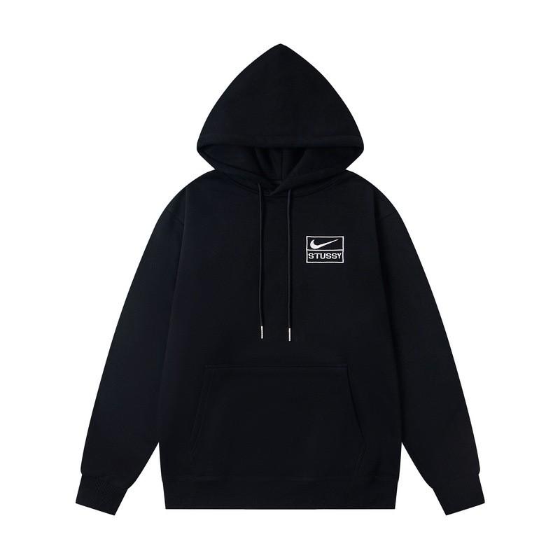 Unisex Oversized Cotton Hoodie With Minimalist Letter Embroidery Streetwear Casual Pullover Fall