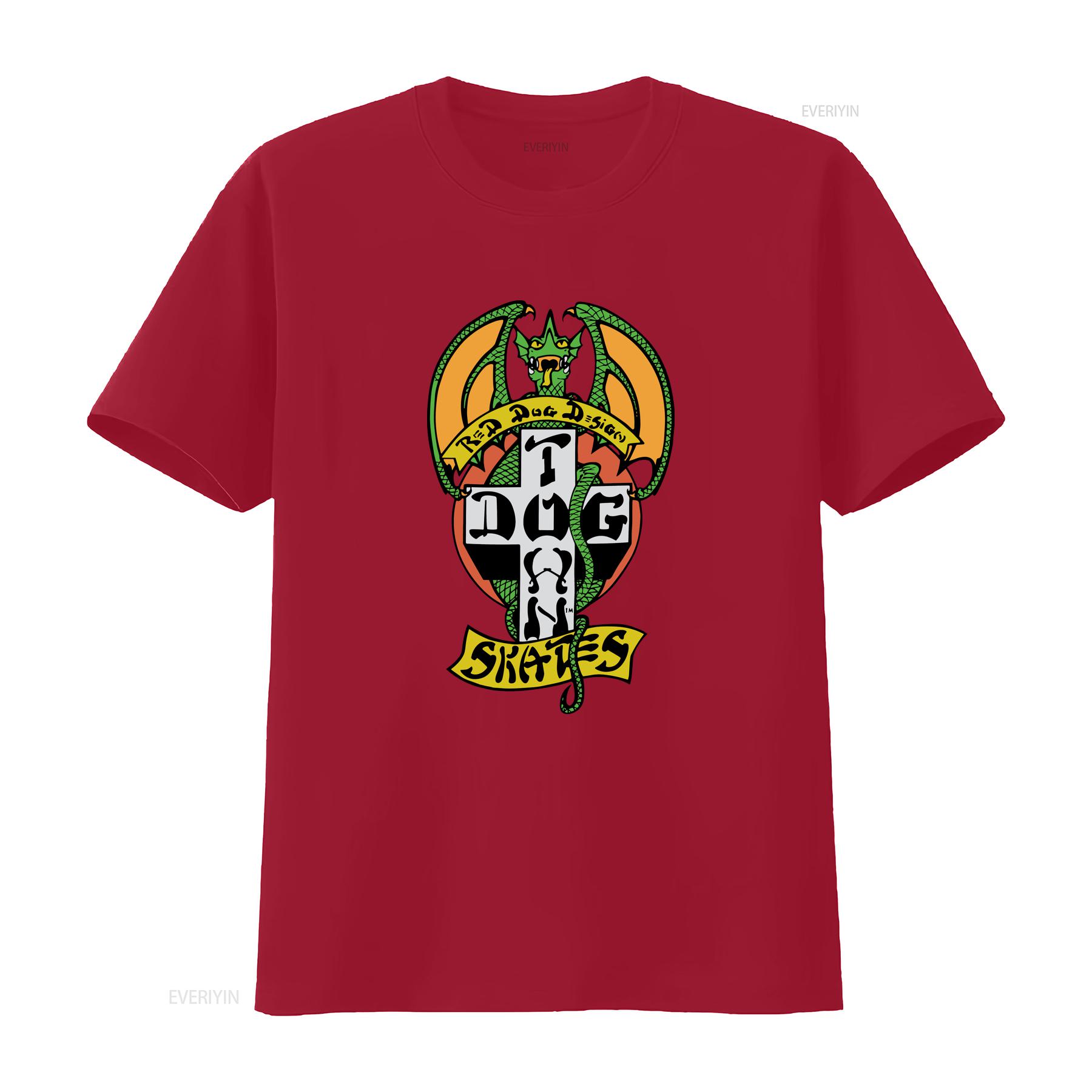 Dogtown Skateboards T Shirt Red Dog OG 70s Black vintage Washed Soft Breathable Versatile streetwear fashion Casual Comfortable S