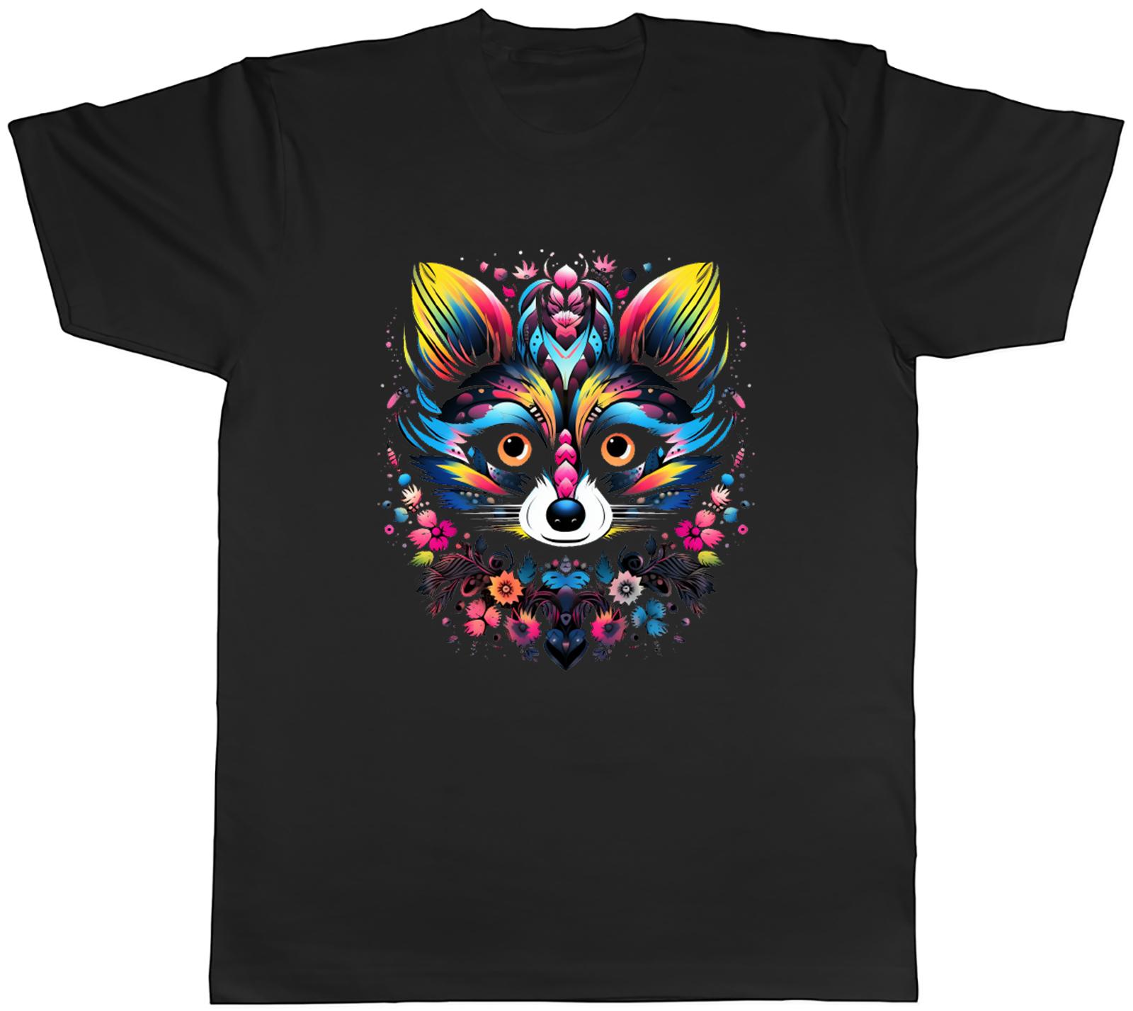 Hipster Racoon Unisexs TShirt Psychedellic Funky Unisexdala Animal Tee Gift S