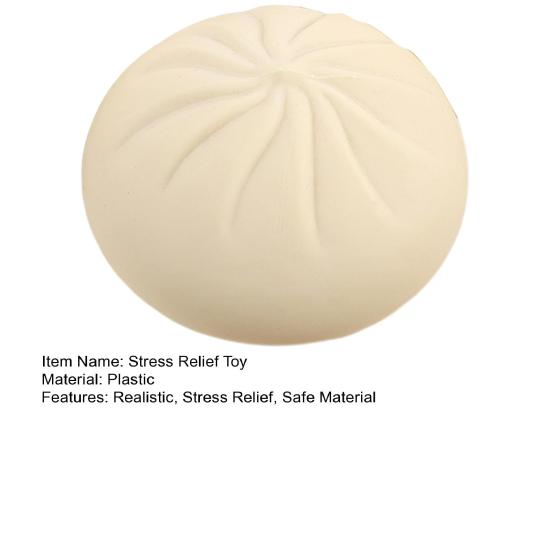 Steamed Bun Squeeze Toy Large Stress Relief Toy Slow Rebound Memory Foam Realistic Bun Shape Cute Desk Toy with Detachable Mini Steamer