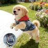 Cool Spring Dog Hoodies with D-Ring Puppy Harness Coat Dog Jean Jacket Vest  For Small Medium Dogs