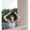 Chic Hong Kong Style Sweet & Spicy V-Neck Polo Knit Top - Women's Summer Short-Sleeve T-Shirt