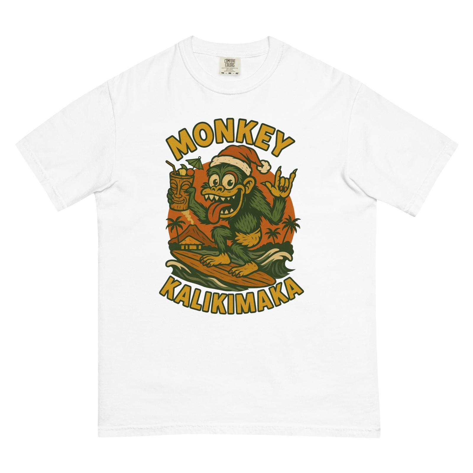 Mele Kalikimaka Tiki Hot Rod Monkey Christmas T-Shirt S