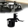 Desk Cup Holder With Side Hook, Clamp Mount for Keeping Drinks Beside Home Desk, Office Desk or Study Desk During Daily Desk Tasks