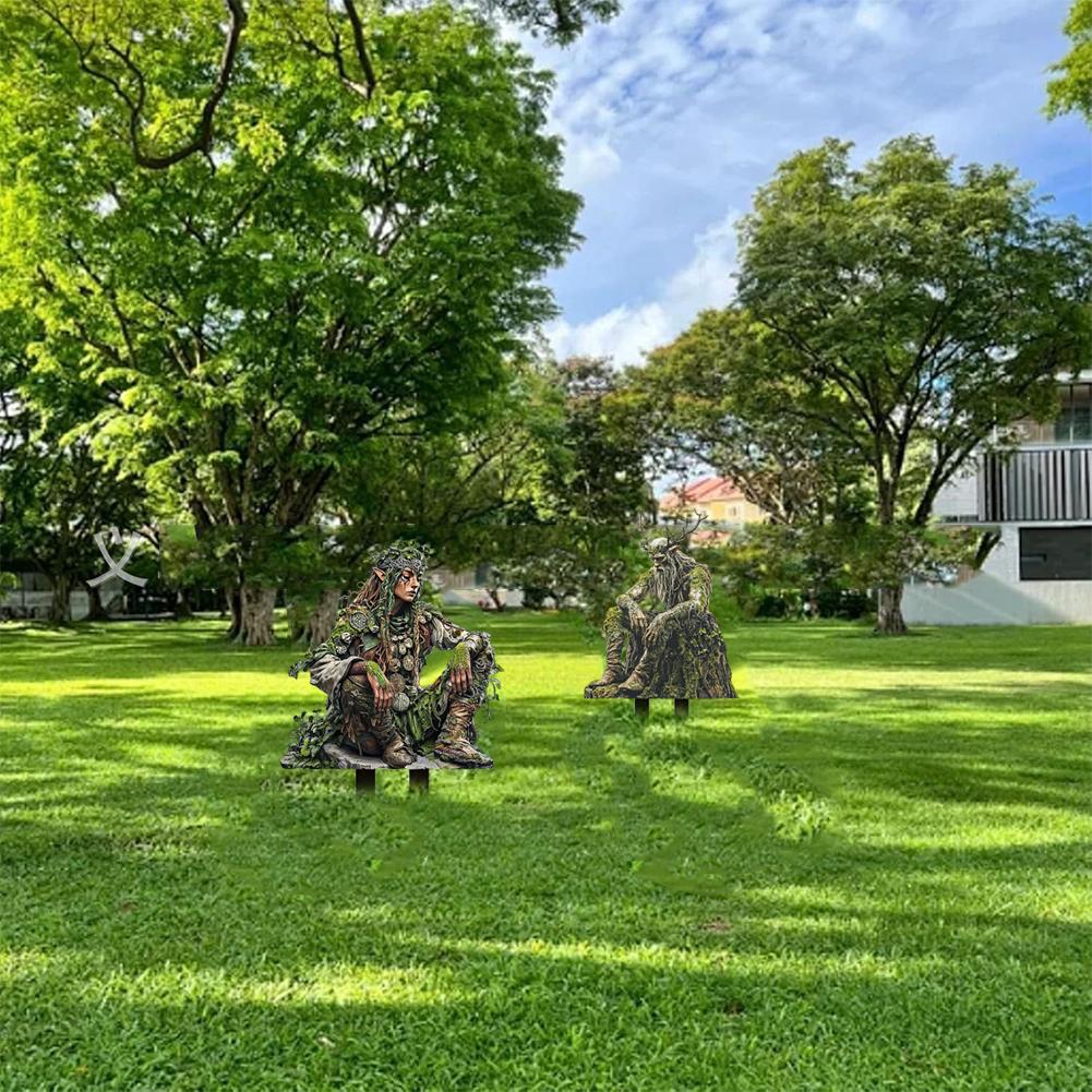 Gartenstecker Erdspieß Wasserdicht Außen Deko Baum Elf Acryl Hof Hof Baum Elf Schild S D6Q0