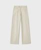 NOIRER FOR WOMAN Cotton Double-Pleated Loose-Fit Slacks (Buttercream)