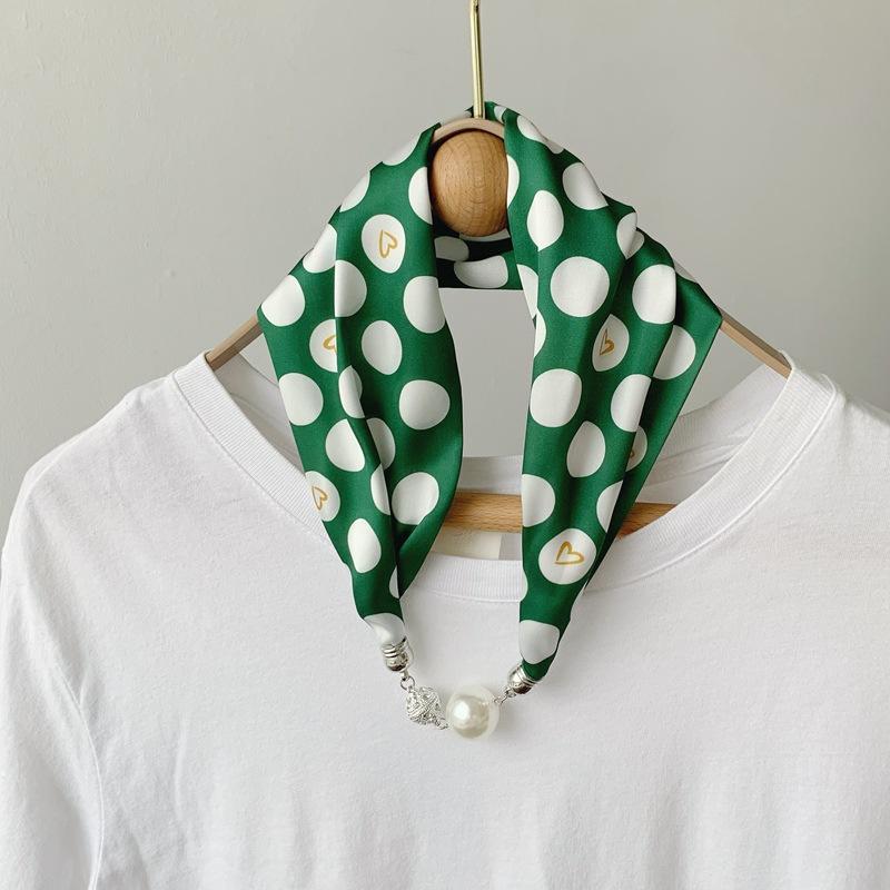 Women's Magnetic Buckle Silk Scarf - Fashionable Neck Protection for Spring, Summer, and Autumn