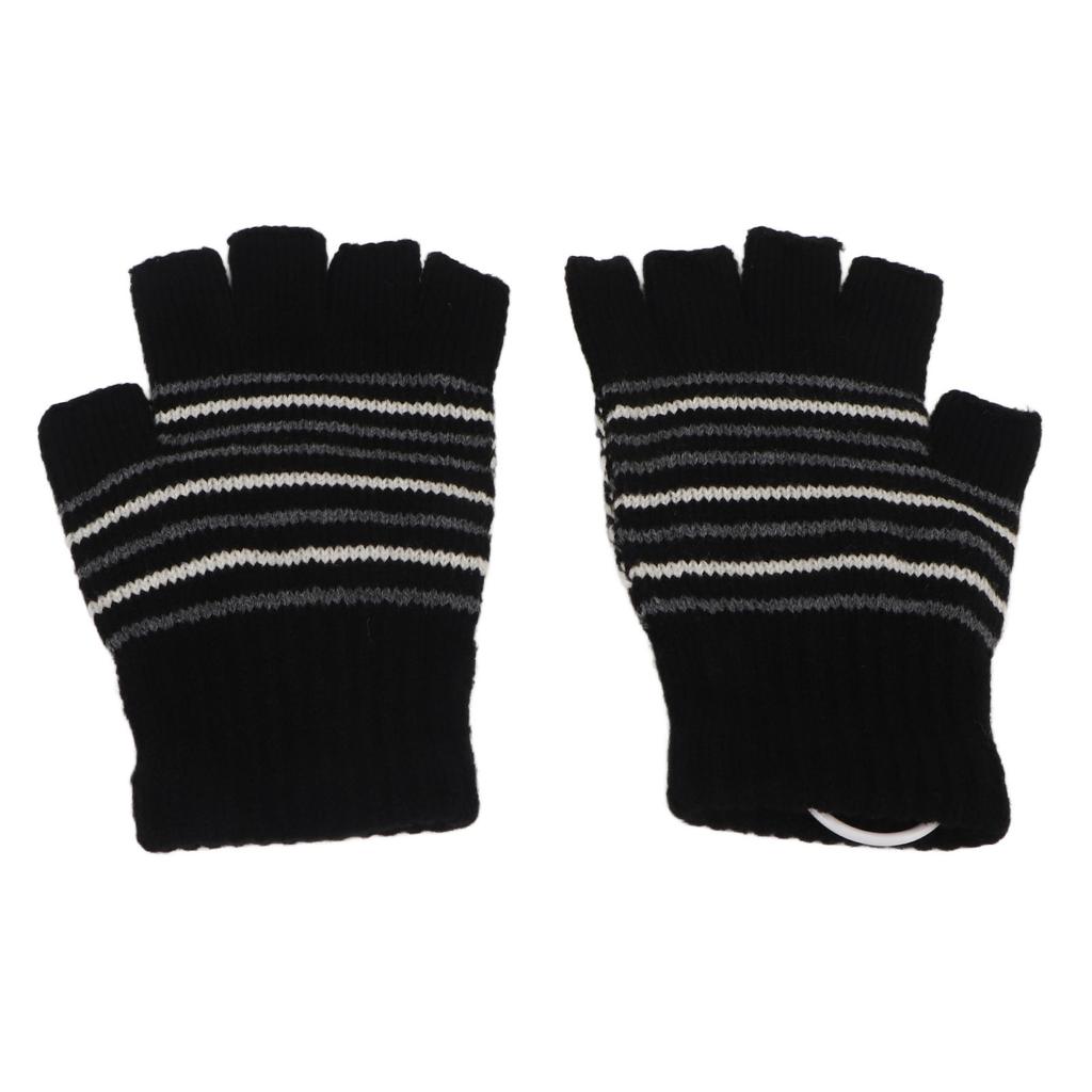 USB Heizhandschuhe Winterhandschuhe Sicher Waschbar Fingerlose Strickhandschuhe für Arbeit Lernen Outdoor Gestreift