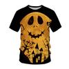 SHUNAICHI Halloween Christmas Gift Halloween Party Men's Costume 3D Digital Printing Pumpkin T-Shirt Crew Neck Loose T-Shirt Top