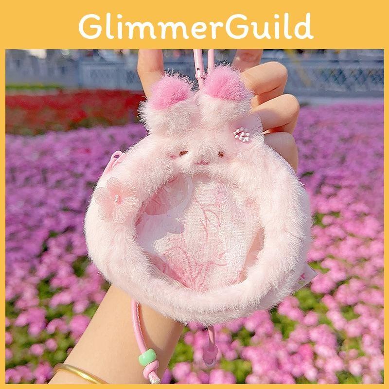 Rabbit Sakura Cat Bear Plush Keychain Animal Mini Coin Bag Cartoon Gift Kids