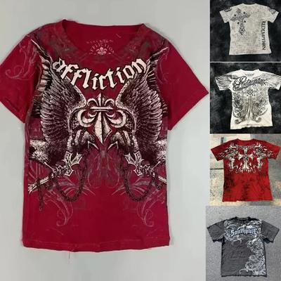 Y2K Vintage Tees Women Oversized Punk Graphic Hip Hop Style Streetwear Short Sleeve Men's T-shirt Top