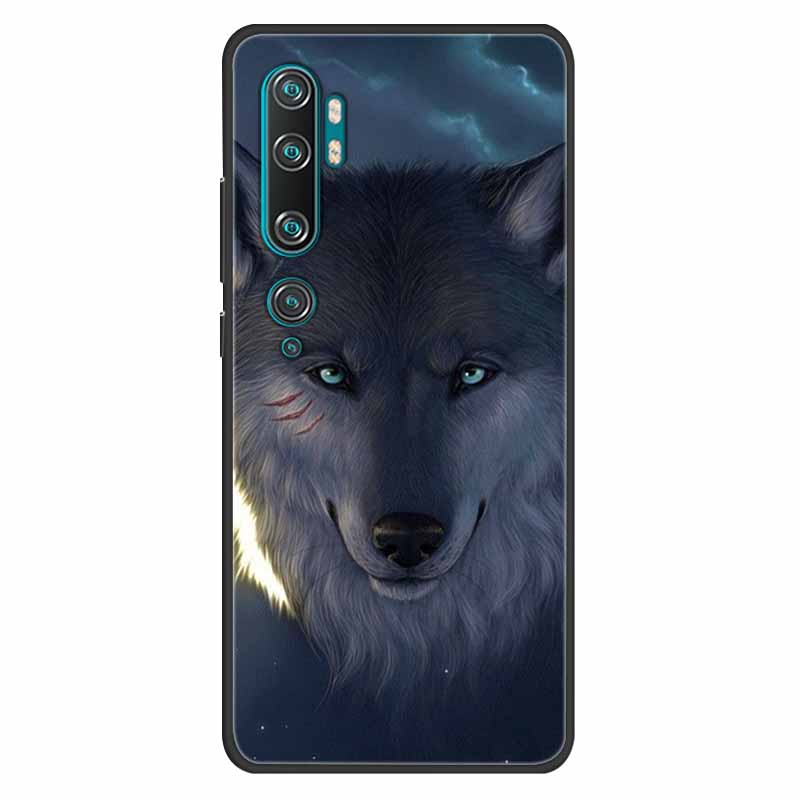For Xiaomi Mi Note 10 Case Silicone Soft Owl Lion TPU Fashion Back Cover For Xiaomi Mi Note10 Cases Protective Printed Covers