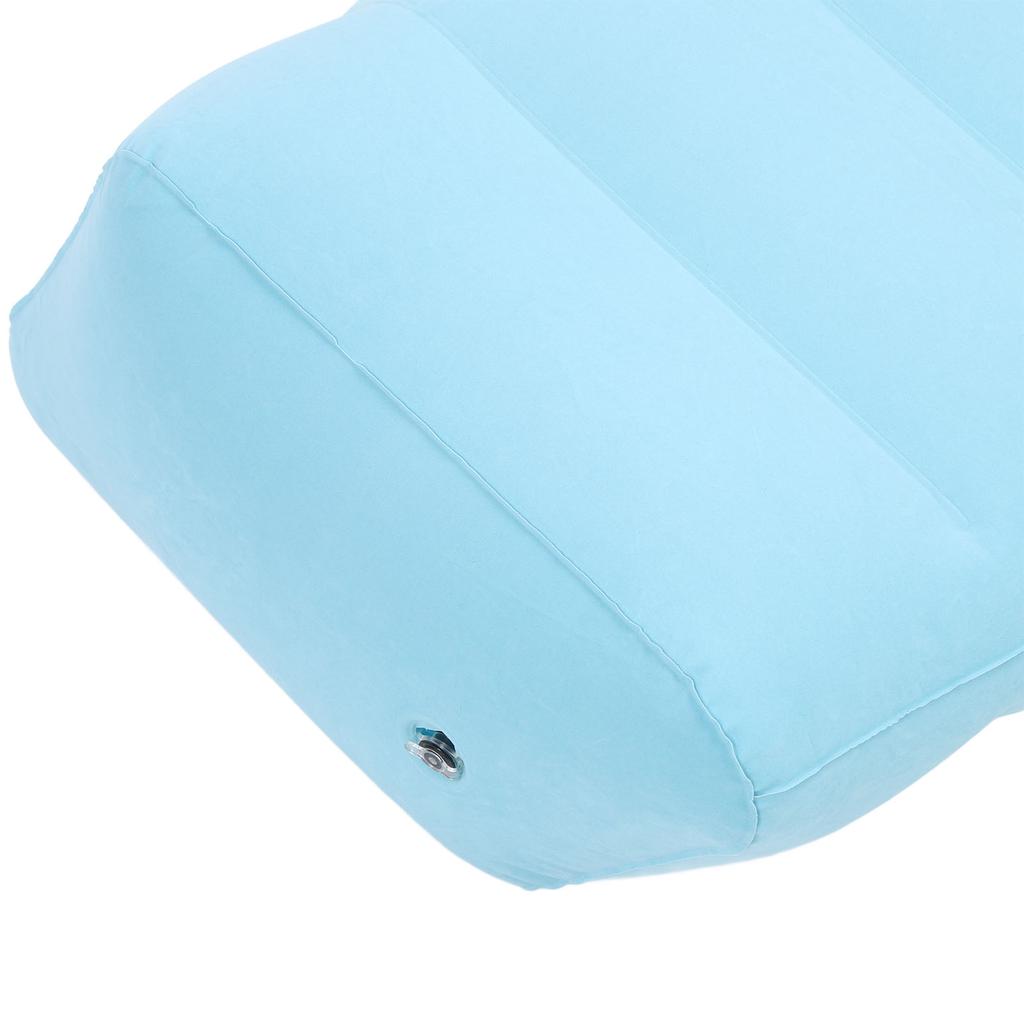 Inflatable Leg Elevation Pillow PVC Flocking Portable Inflatable Leg Wedge Pillow for Sleeping Swelling Blue