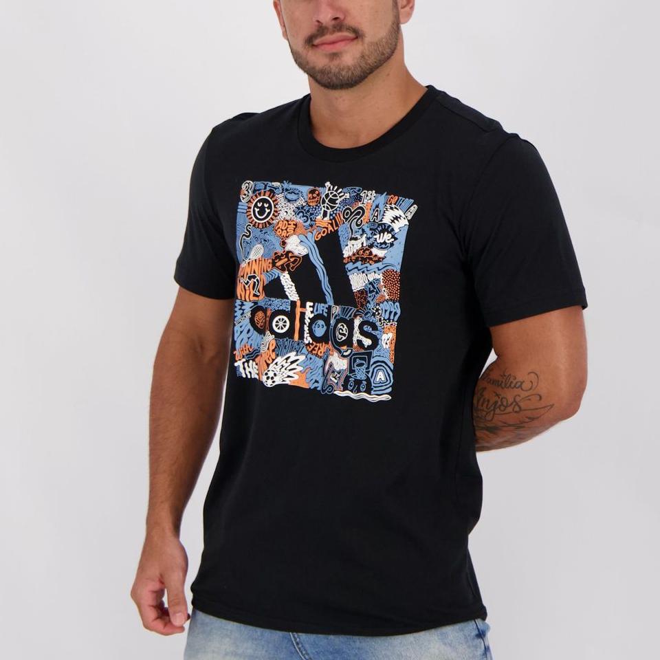 Adidas Doodle Odznak sportu Tričko s krátkým rukávem Pánské Topy Černá FN1753