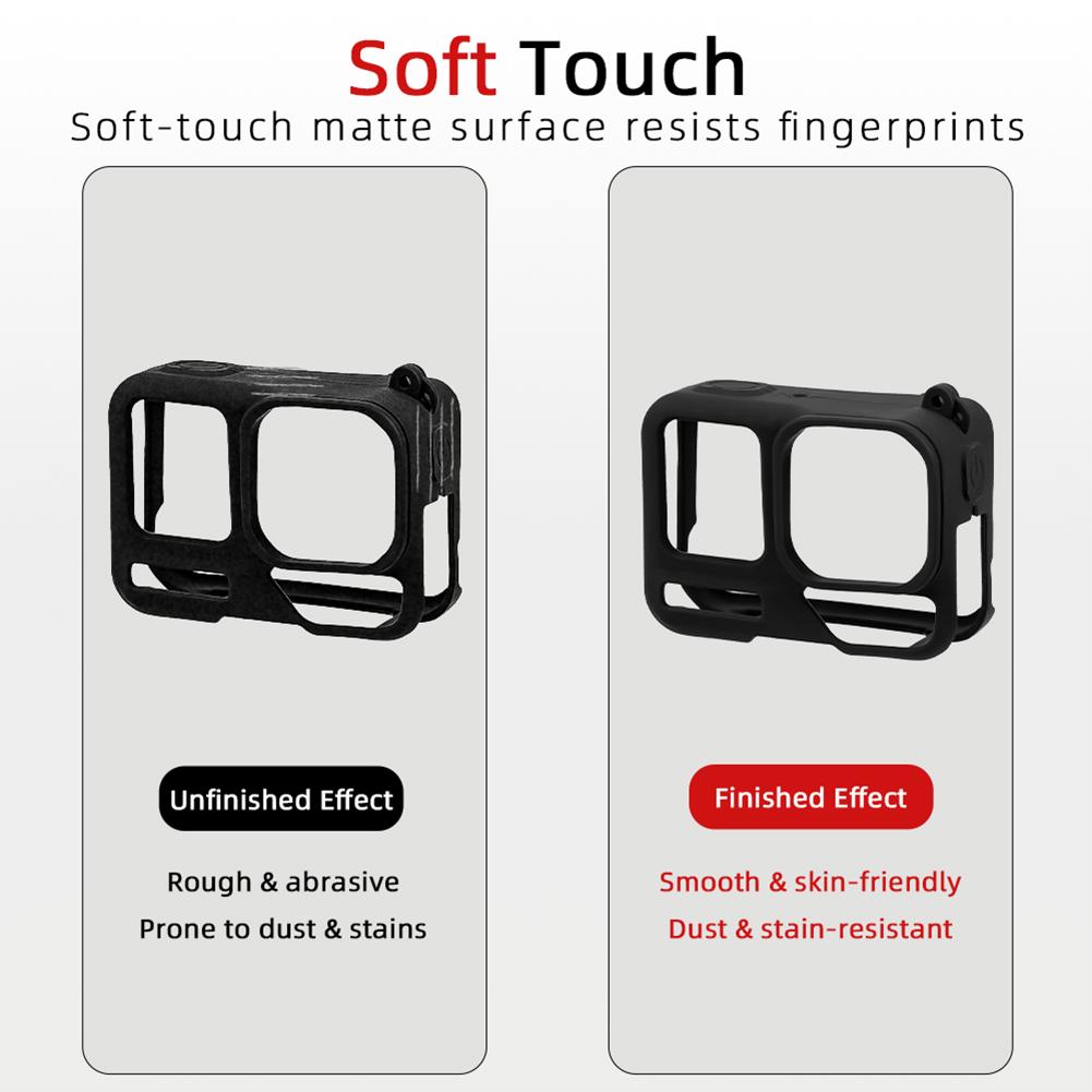 For Insta360 Ace Pro2 Rubber Camera Shell with Lens Cap Cover Camera Protector Case Portable Protective Case Camera Accessories