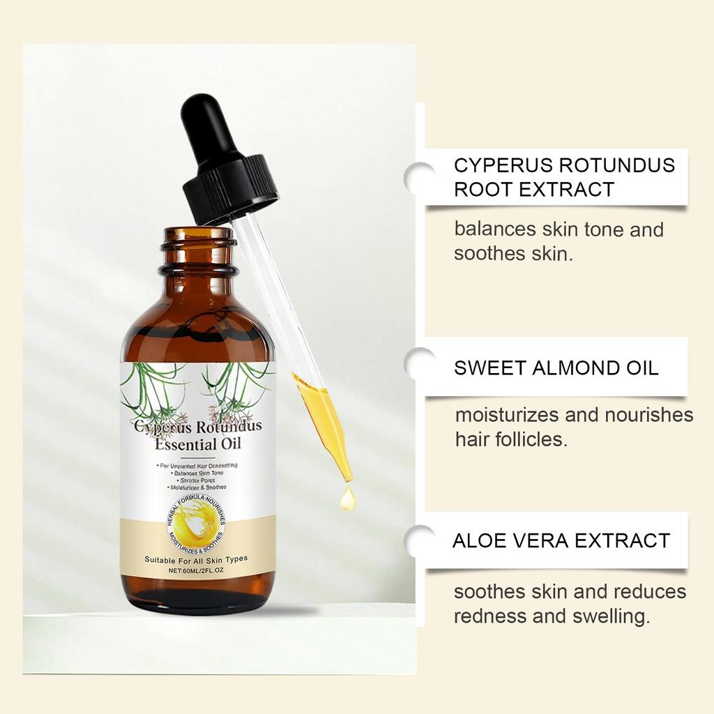 Rotundus Oil, A Hair Removal Aromatic Oil, Soothes Dryness And Redness, And Is Used For Hair Removal And Reducing Body Hair Growth,60ml