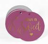 Inkdotpot 100 - Confezione da 100 etichette in carta stagnola color oro vero Love Is Sweet bomboniera da appendere