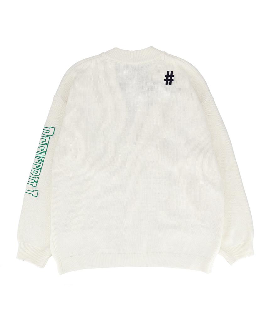 Beentrill Lettering Art Oversized Cardigan (Ivory)