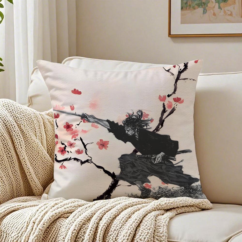 Epic Samurai Manga V-Vagabond Cushion Cover Pillowcase Anti-Dustmite Living Room Sofa Decor Cushion Room
