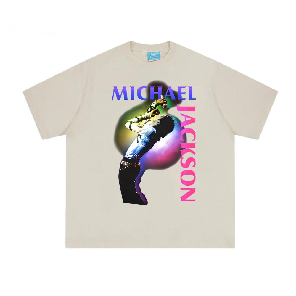 Michael Jackson Color Spotlight Black Tee Summer Hip HopTee-shirt Sleeve Korean 100%Cotton High Quality Clothing Female/Male summer Tops Band T-shirt