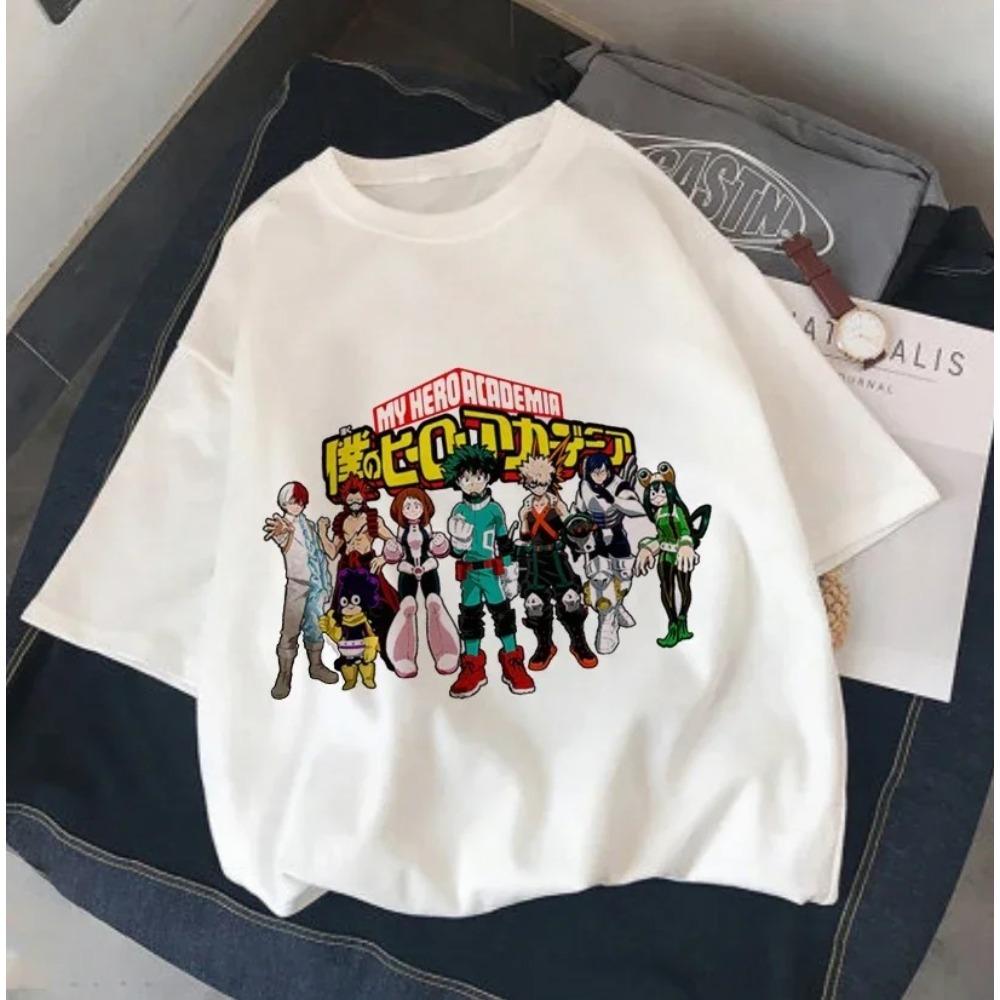 My Hero Academia Main Characters Manga Panel T-Shirt, Unisex Anime Streetwear Tee, 100% Cotton Casual Short Sleeve Top