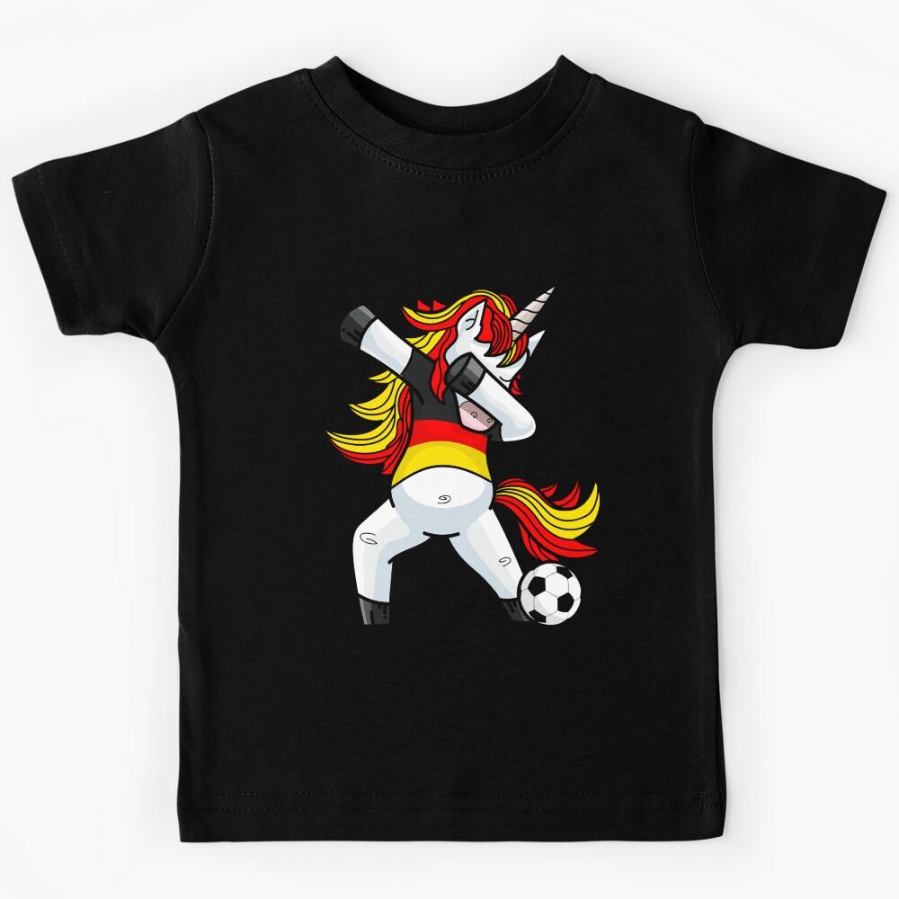 Dabbing Soccer Unicorn Germany Kids T-Shirt 120