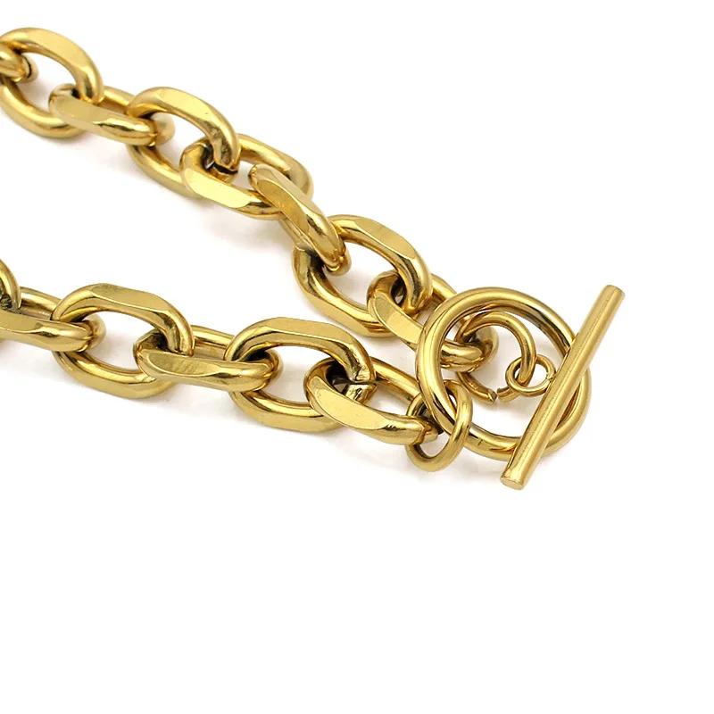 Stainless Steel 11mm Wide Rolo Link Chain Necklace Choker Bevel Edge Chain High Polished by Hand Hip Hop Punk DIY Jewelry Length