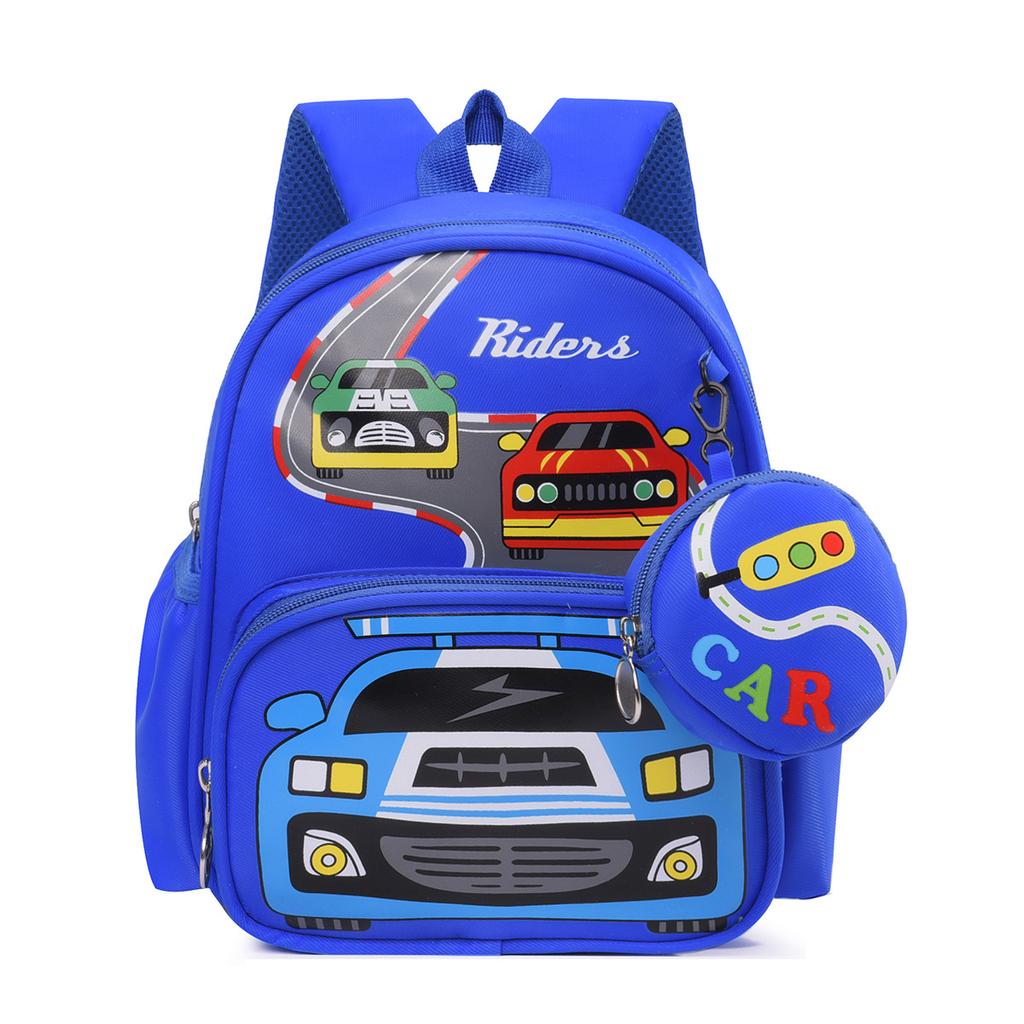 Kids Backpack Boys Girls Kindergarten Cartoon Car Lightweight Cute Student Bookbag