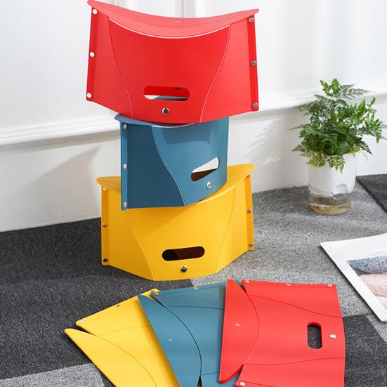 Portable Folding Stool Ultra-Thin Outdoor Plastic Camping Chair Multi-functional Shopping Handbag for Hiking
