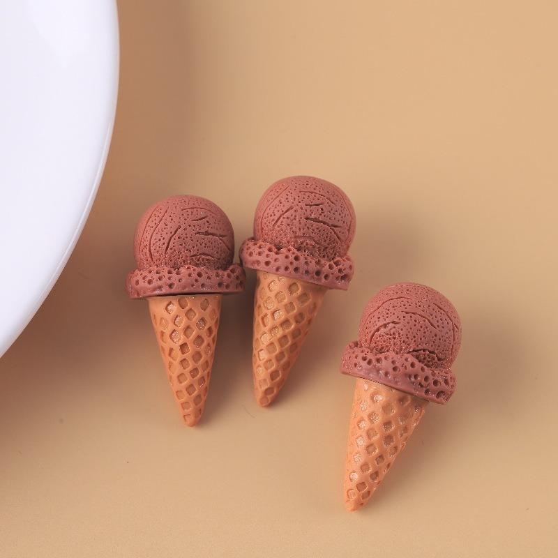 D Simulation Ice Cream Cone Resin Diy Pendant For Keychain Phone Chain