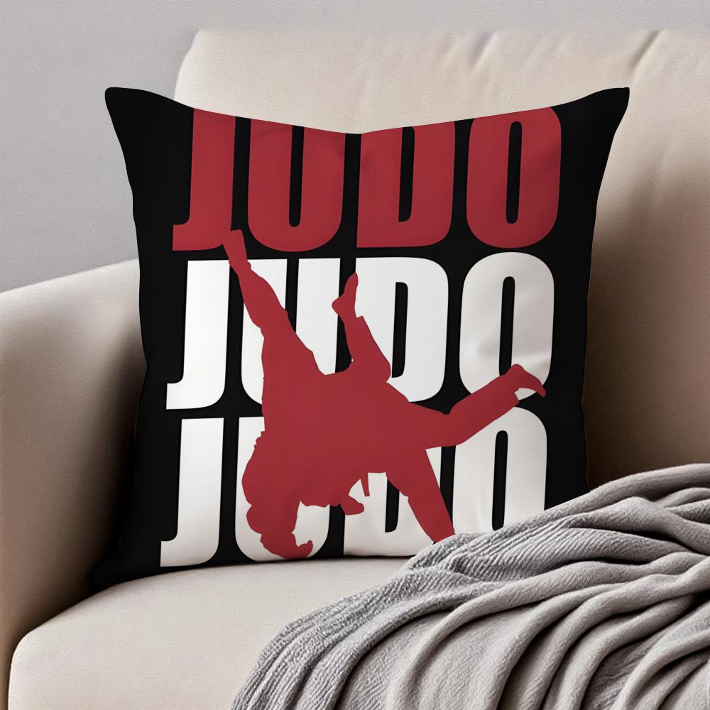 Sports JJuDdo Martial Arts Cushion Cover Pillowcase Antidustmite Invisible Zipper Short Plush Sofa Cushion