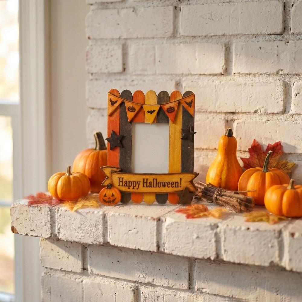 Pumpkin Picture Frame Ornaments Bat Photo Display Holders Halloween Photo Frame Living Room