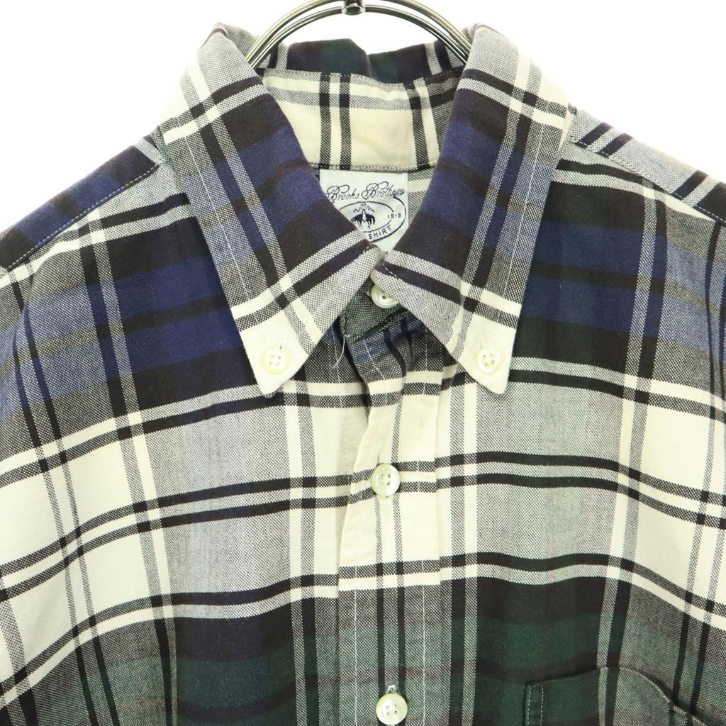 Brooks Brothers Made in USA Check Pattern Long sleeve Botan Down Cotton shirt Men's Used