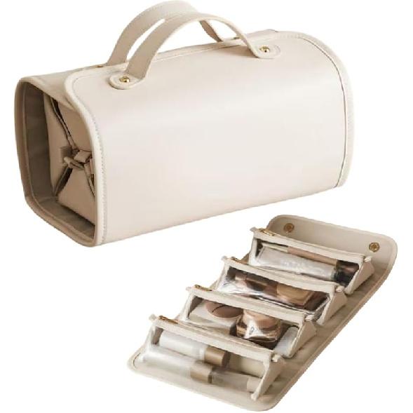 

Portable Cosmetic Bag,Large Capacity,Waterproof Travel Makeup Organizer with Detachable Interior Pockets белый